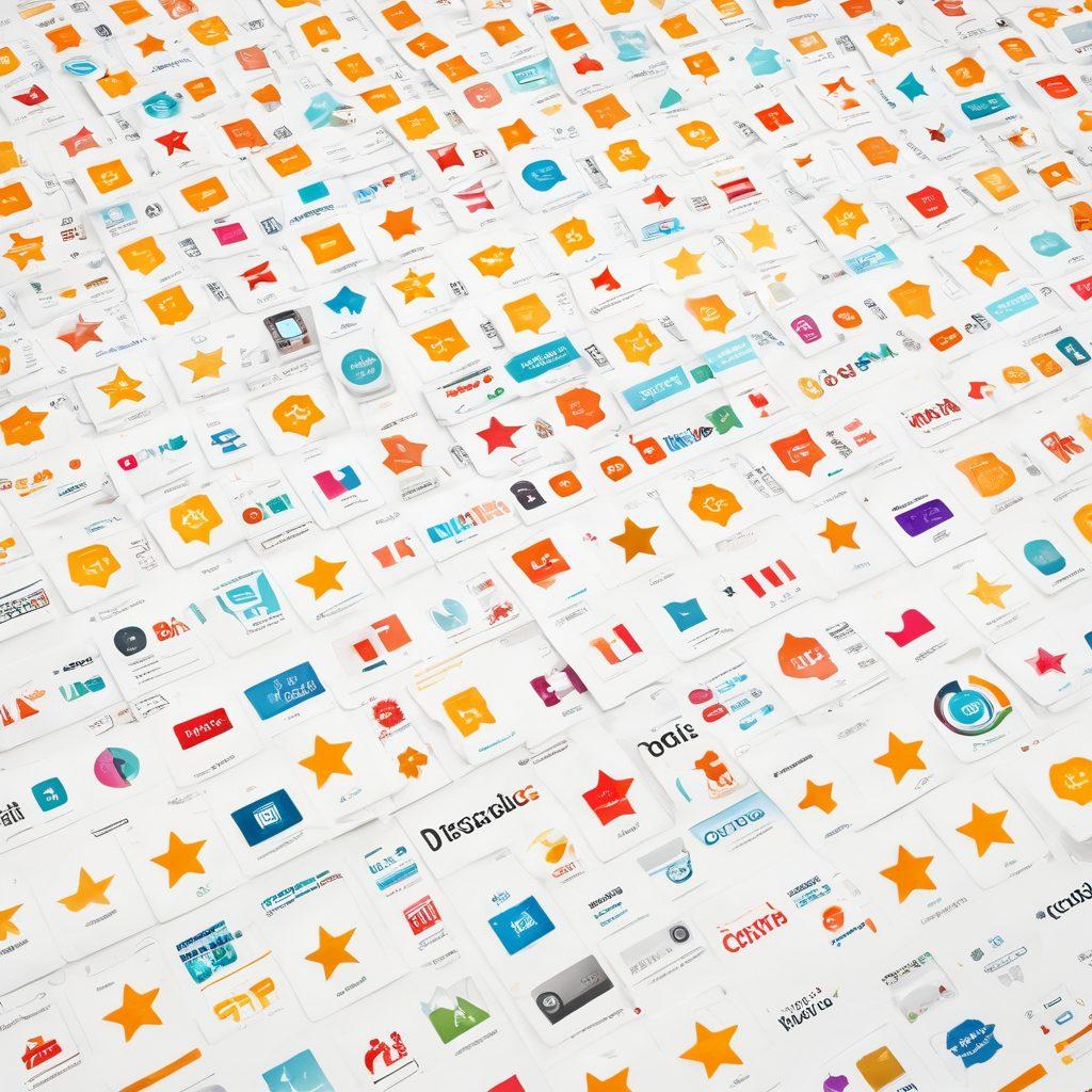 A dynamic collage showcasing diverse user reviews and opinion polls impacting market trends. Highlight a digital interface displaying fluctuating graphs and star ratings, set against a backdrop of a bustling marketplace filled with products. Include diverse individuals interacting with their devices, representing varied demographics and perspectives. Emphasize vibrant colors to convey energy and engagement. super-realistic. vibrant colors. white background.